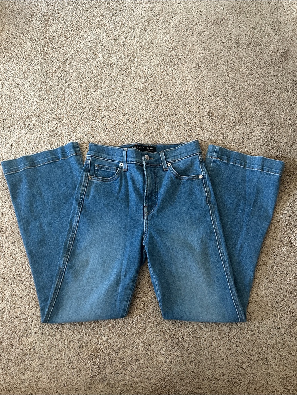 Veronica Beard Carson Blue High-Rise Ankle Flare Denim Jeans Pants **Size 26**🌸
